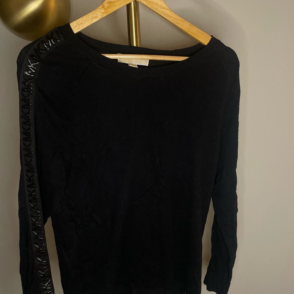 Michael Kors Black Sweatshirt with Embellished Sleeve